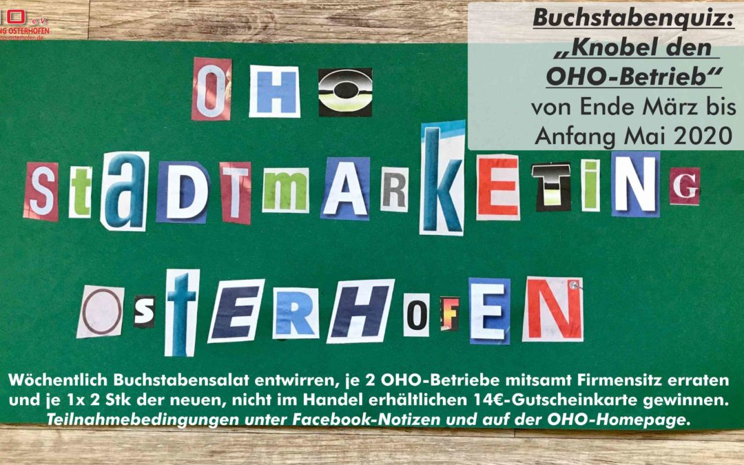 Buchstabenquiz Knobel den OHO-Betrieb