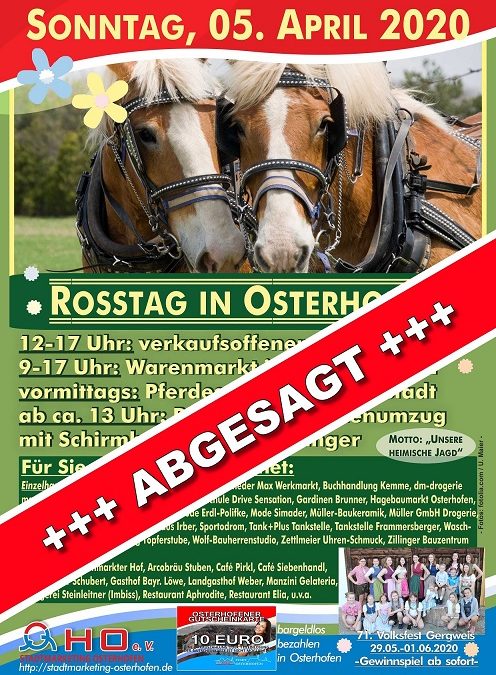 ABGESAGT: Osterhofener Rosstag – 1. verkaufsoffener Sonntag
